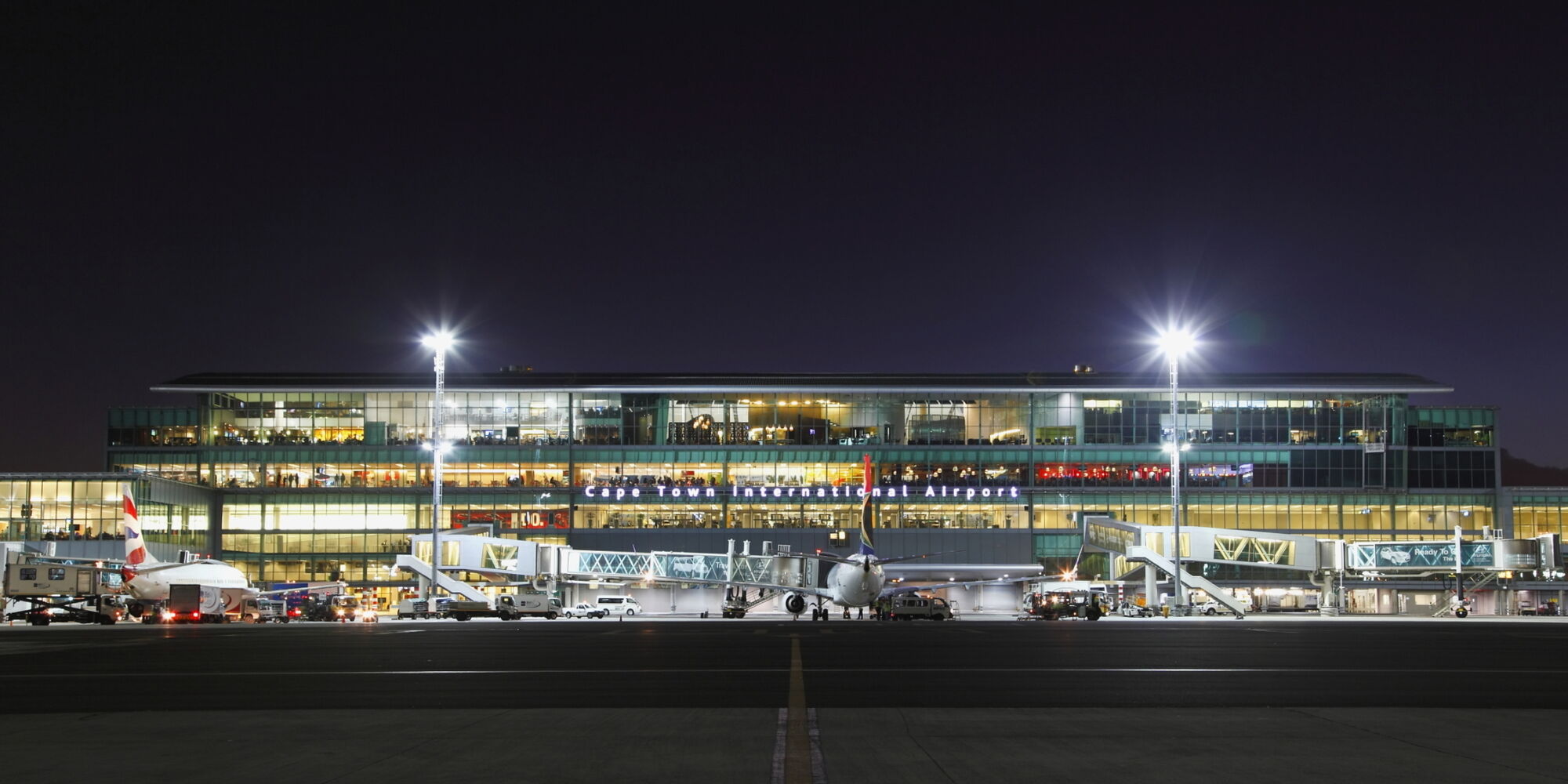 Cape Town International Airport at night
